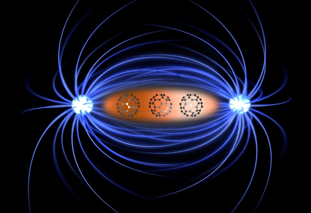 Kombination Kuper mit Kohlenstoff-60-Molekülen ferromagnetisch